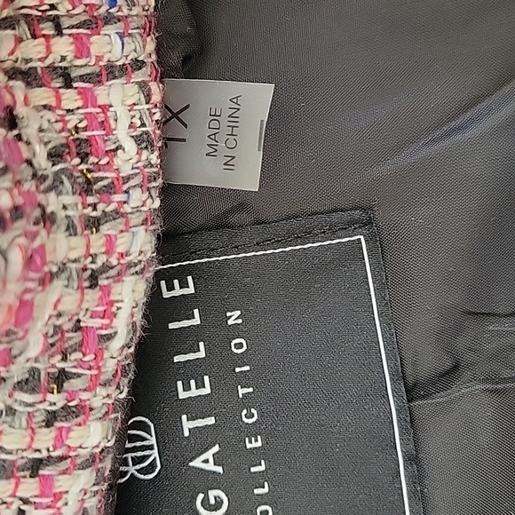 BAGATELLE COLLECTION Plus Boxy Fit Boucle Blazer, 1X, Pink multi, NWT - Picture 11 of 14